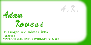adam kovesi business card